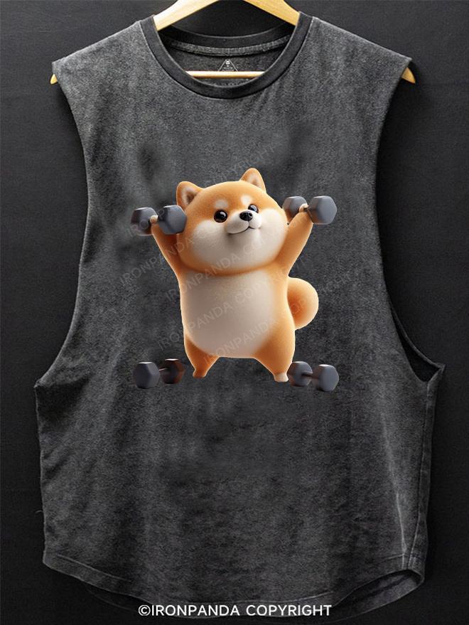 Shiba with weights SCOOP BOTTOM COTTON TANK