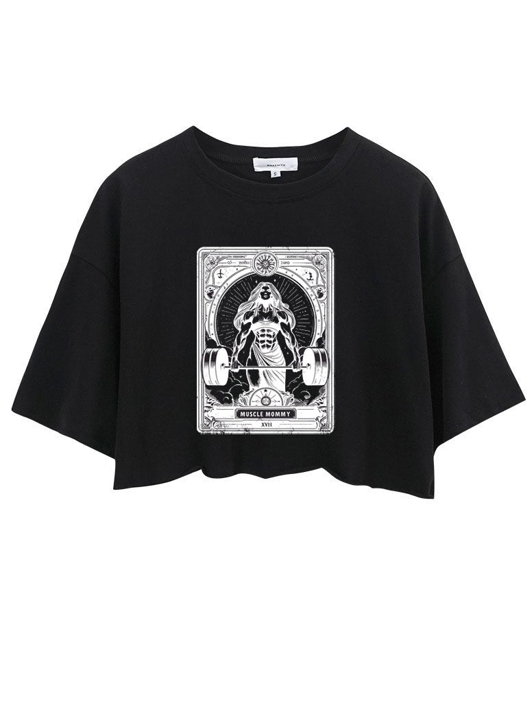 MUSCLE Mom  TAROT CROP TOPS