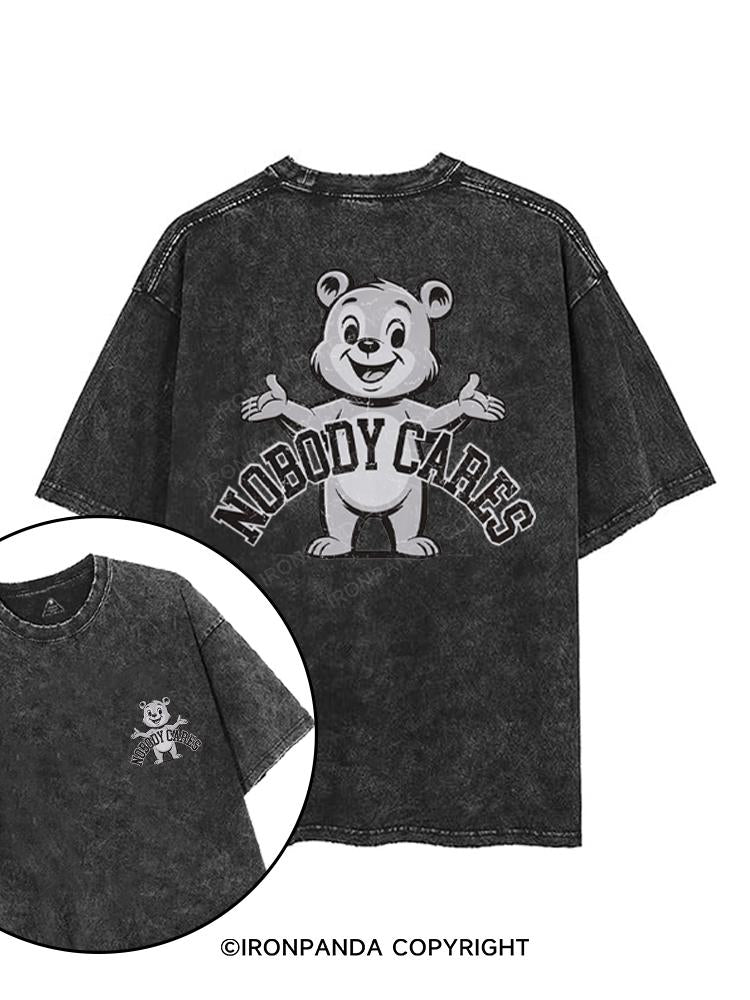 NOBODY CARES printed Gym Shirt