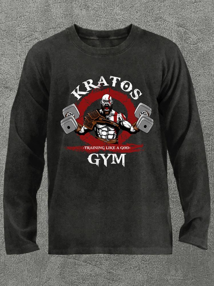 Kratos GYM Washed Gym Long Sleeve Shirt