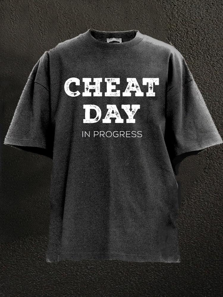 Cheat Day In Progress Washed Gym Shirt