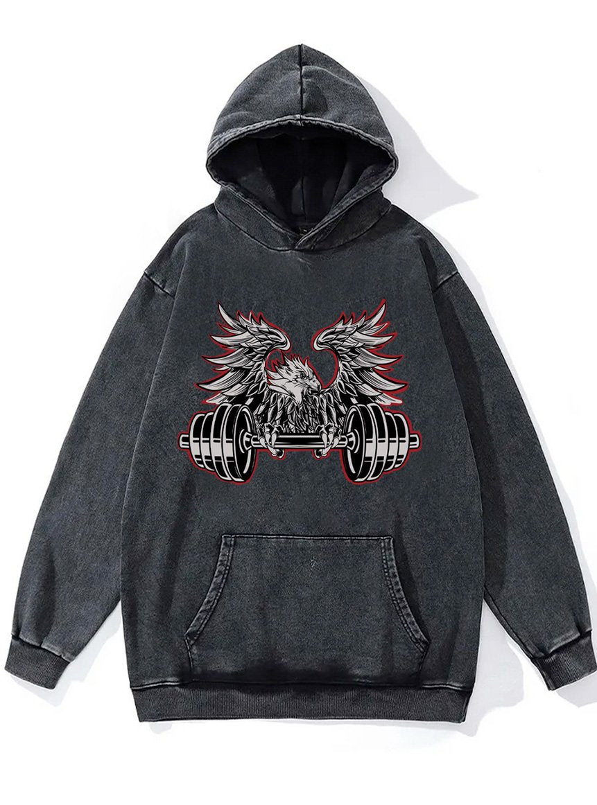 eagle lifting Washed Gym Hoodie