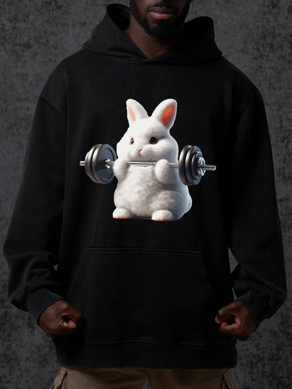 weightlifting rabbit Washed Gym Hoodie