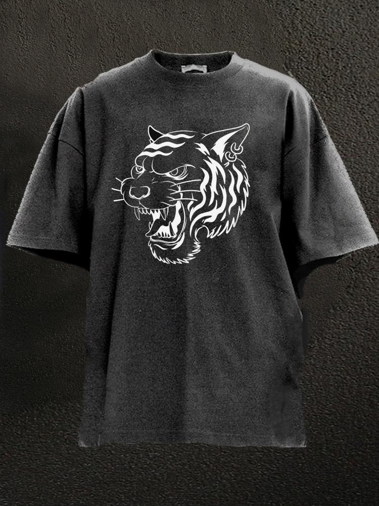 Tiger Head Washed Gym Shirt