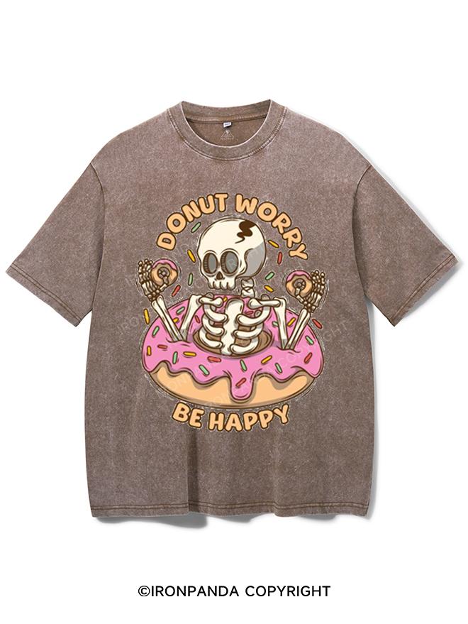 DONUT WORRY BE HAPPY VINTAGE GYM SHIRT
