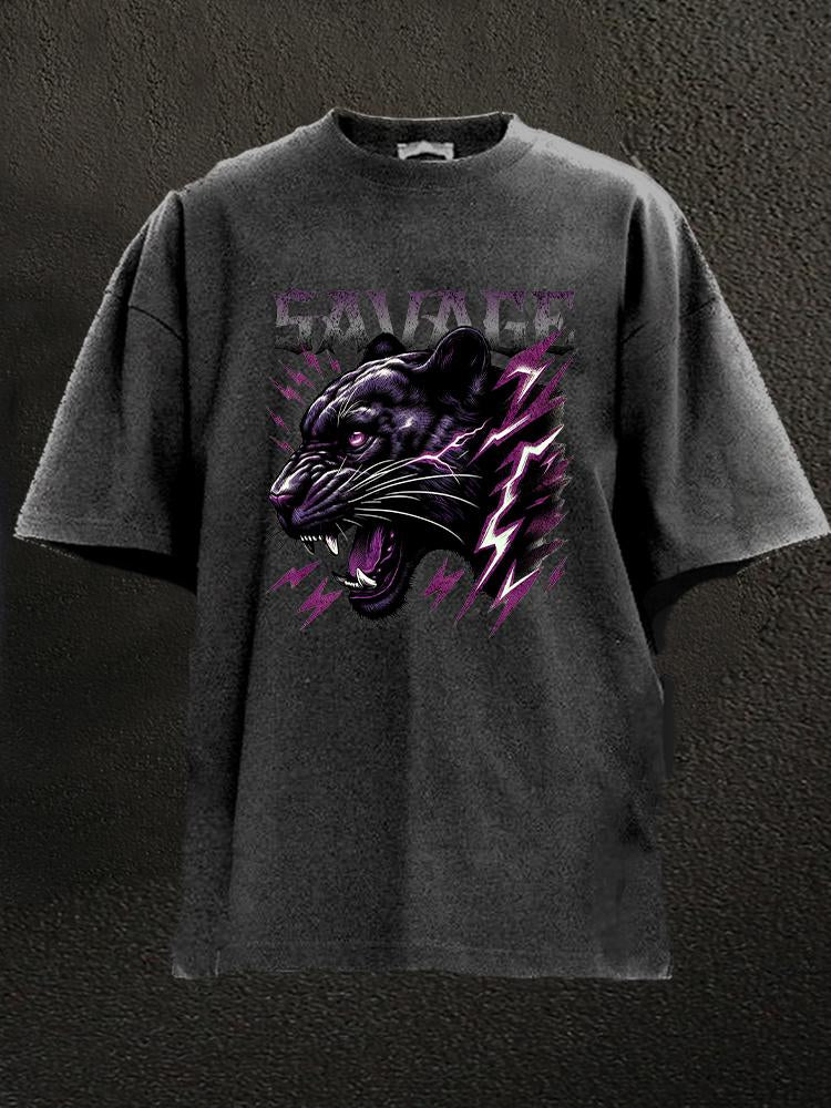 savage panther Washed Gym Shirt