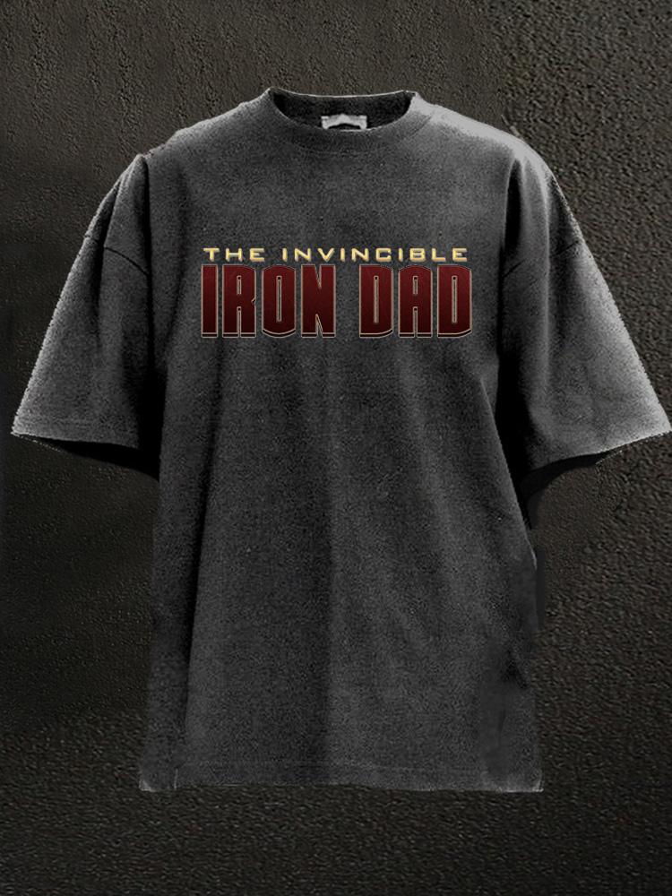 the invincible iron dad Washed Gym Shirt