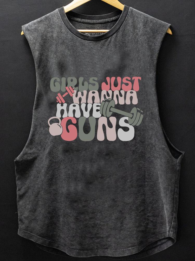 GIRLS JUST WANNA HAVE GUNS SCOOP BOTTOM COTTON TANK