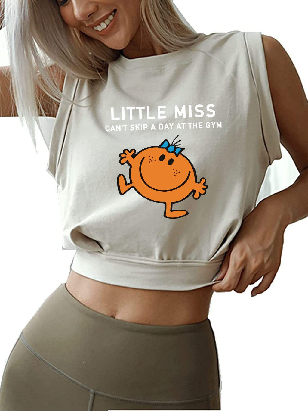 CAN'T SKIP A DAY AT GYM Sleeveless Crop Tops