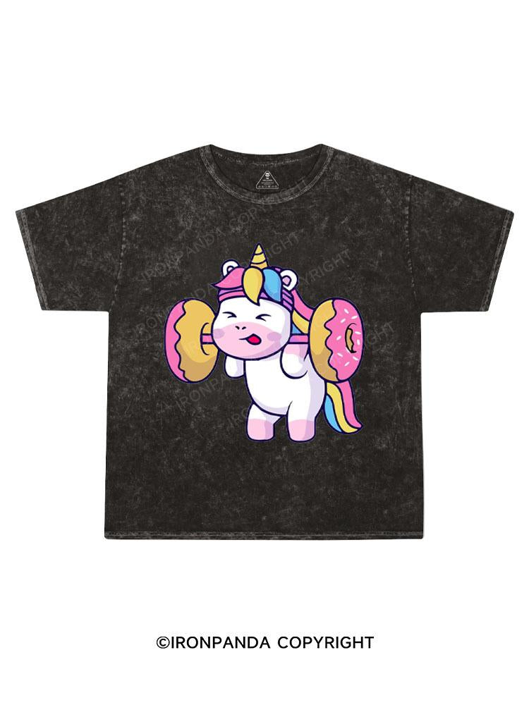 Unicorn Weightlifting Kids Washed T-Shirt