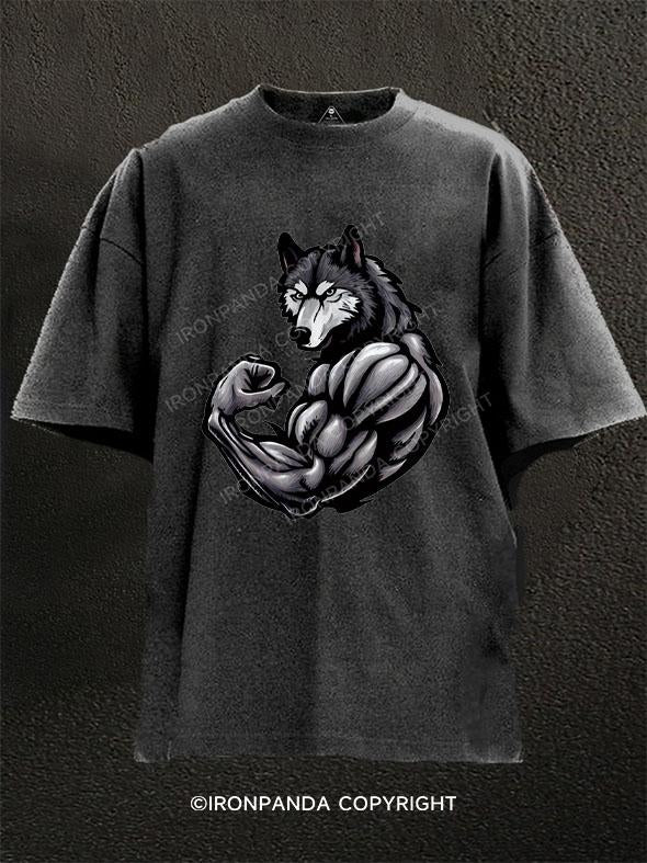 Muscle wolf Washed Gym Shirt