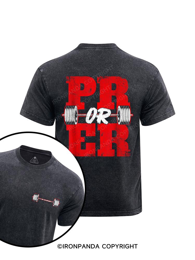 PR or ER printed Washed Gym Shirt
