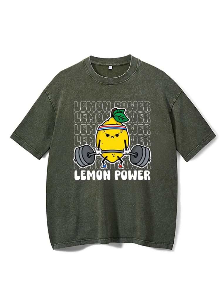 Deadlifting Lemon Training Washed Gym Shirt