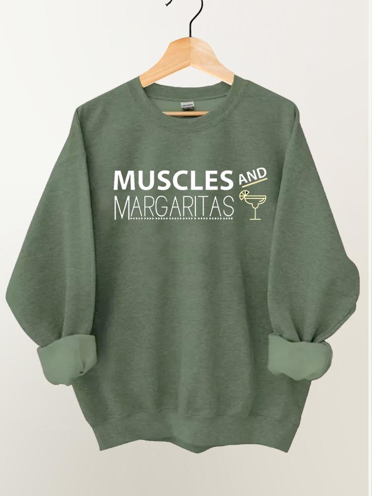 Muscles And Margaritas Vintage Gym Sweatshirt