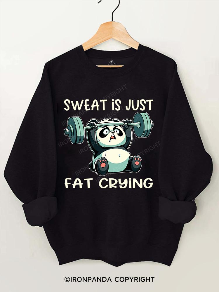 sweat is just fat Weightlifting Panda Gym Sweatshirt
