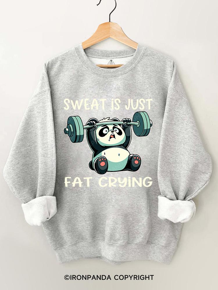 sweat is just fat Weightlifting Panda Gym Sweatshirt