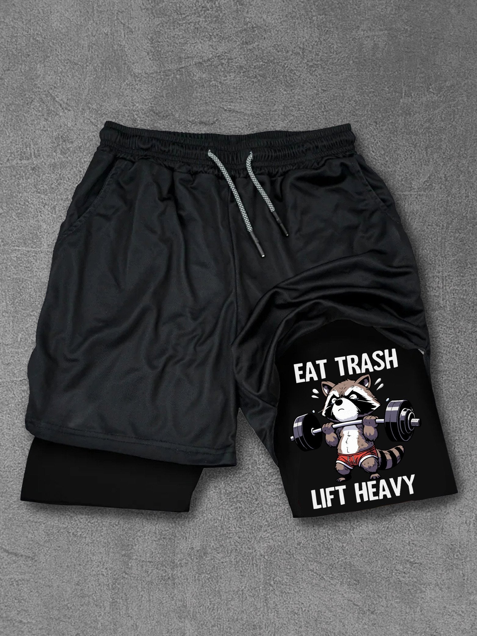 eat trash lift heavy Performance Training Shorts