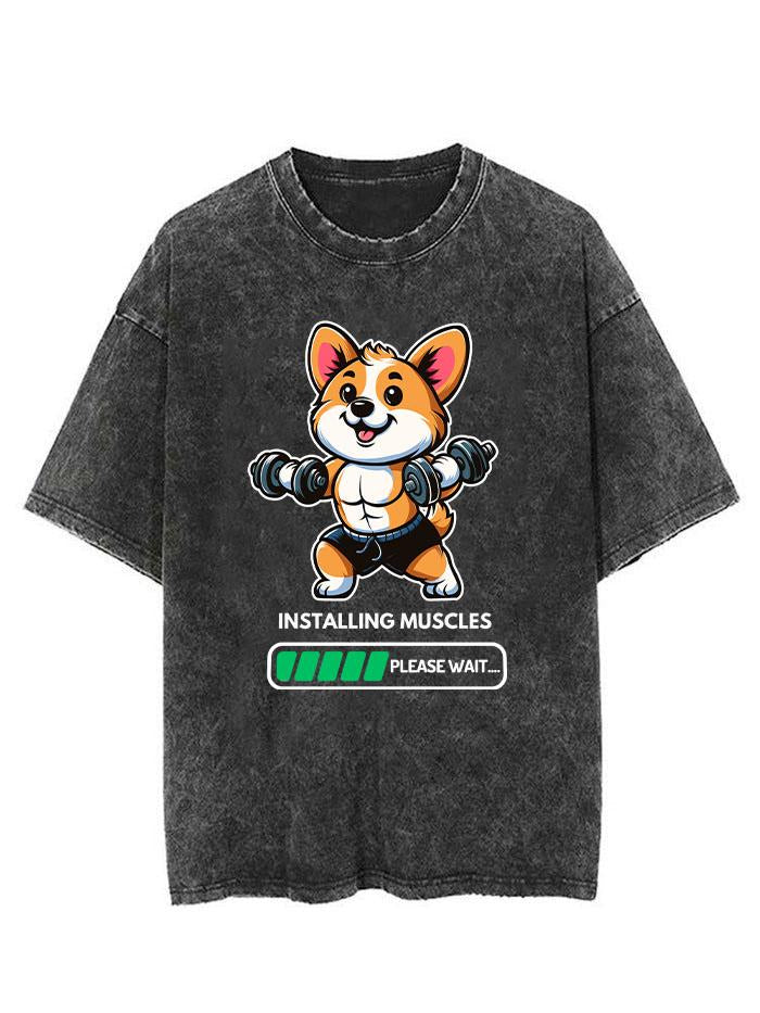 dog installing muscles Vintage Gym Shirt