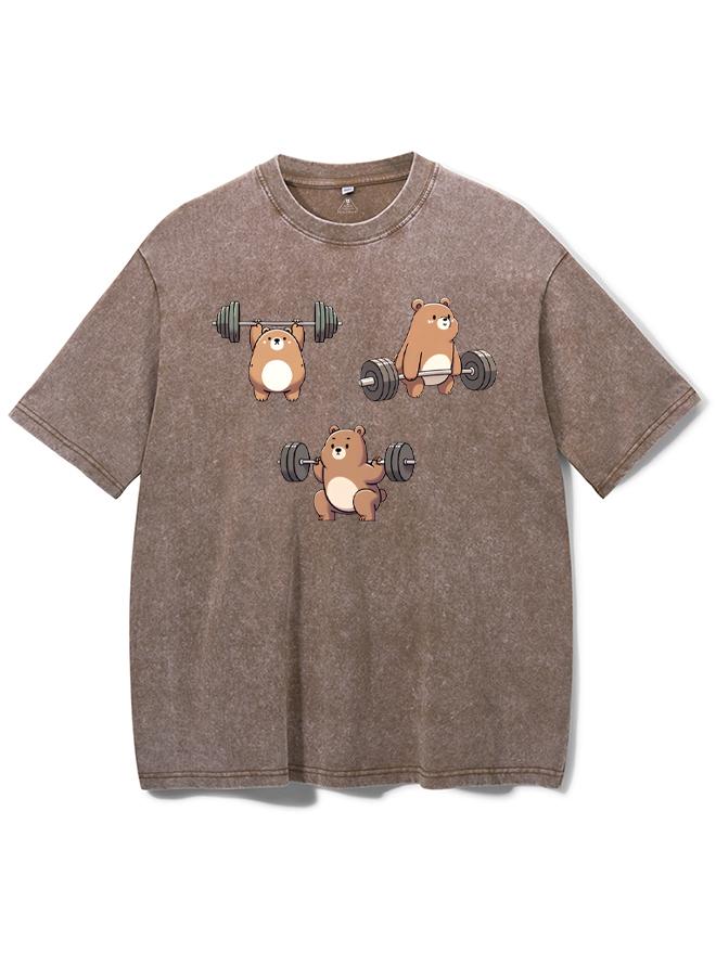 Lifting Essentials Bear Washed Gym Shirt