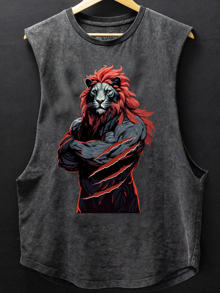 muscle lion SCOOP BOTTOM COTTON TANK