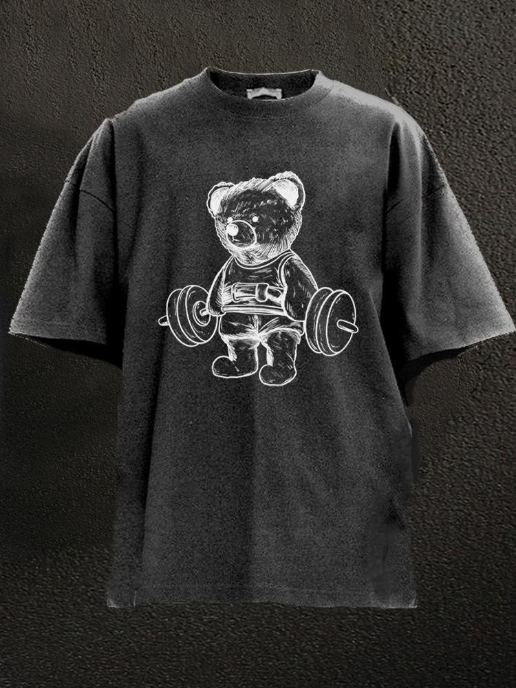 Exercise Bear Washed Gym Shirt