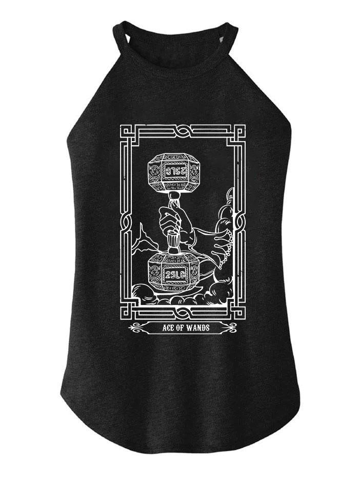 TAROT ACE OF WANDS TRI ROCKER COTTON TANK