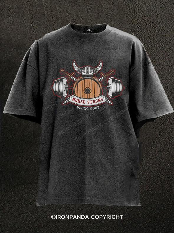 Norse Strong Viking Mode Washed Gym Shirt