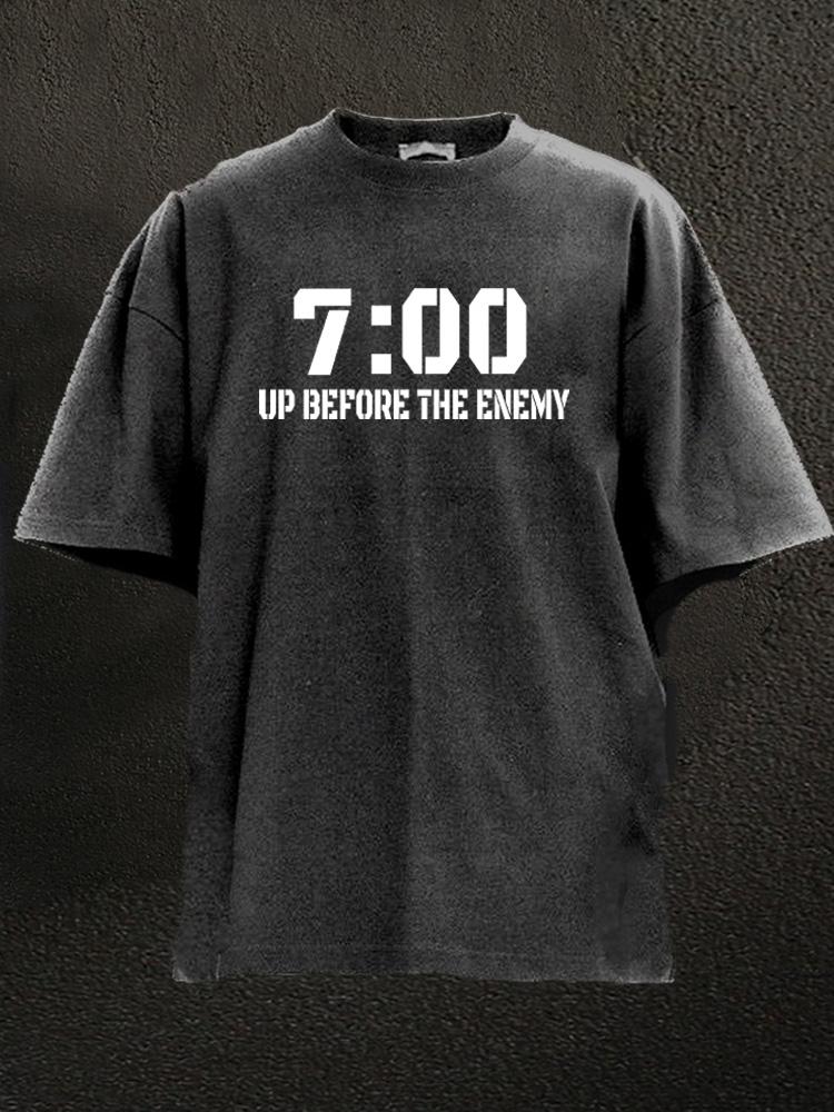 7 am up before the enemy Washed Gym Shirt