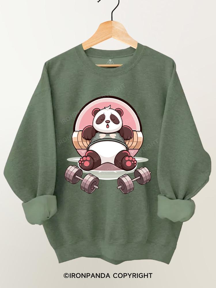 panda lazy workout Gym Sweatshirt