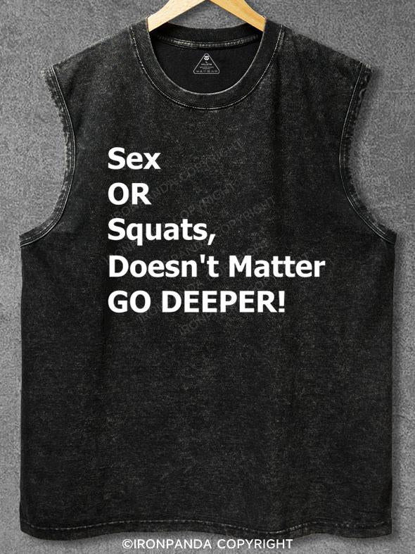 Sex or Squats Washed Gym Tank