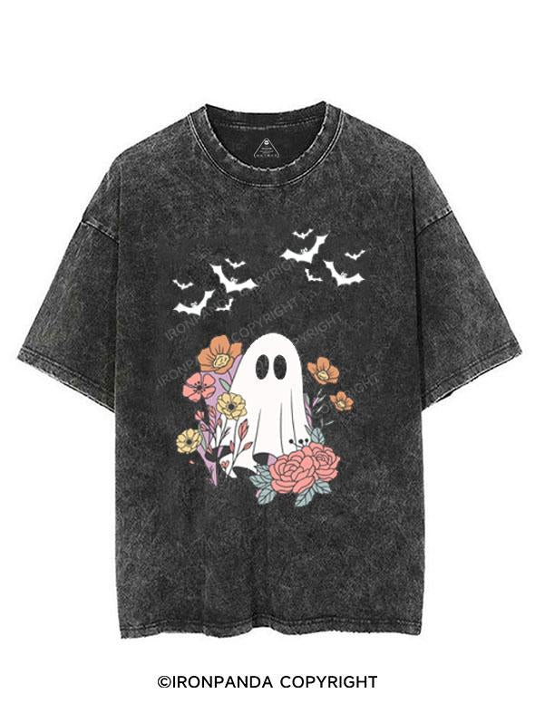 HALLOWEEN GHOST FLOWER VINTAGE GYM SHIRT