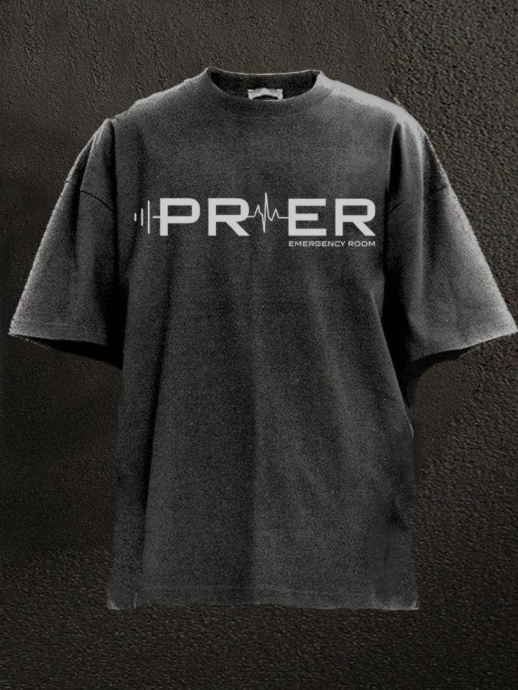 PR OR ER Emergency Room Washed Gym Shirt