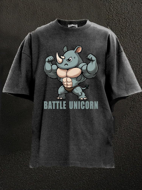 battle unicorn Washed Gym Shirt