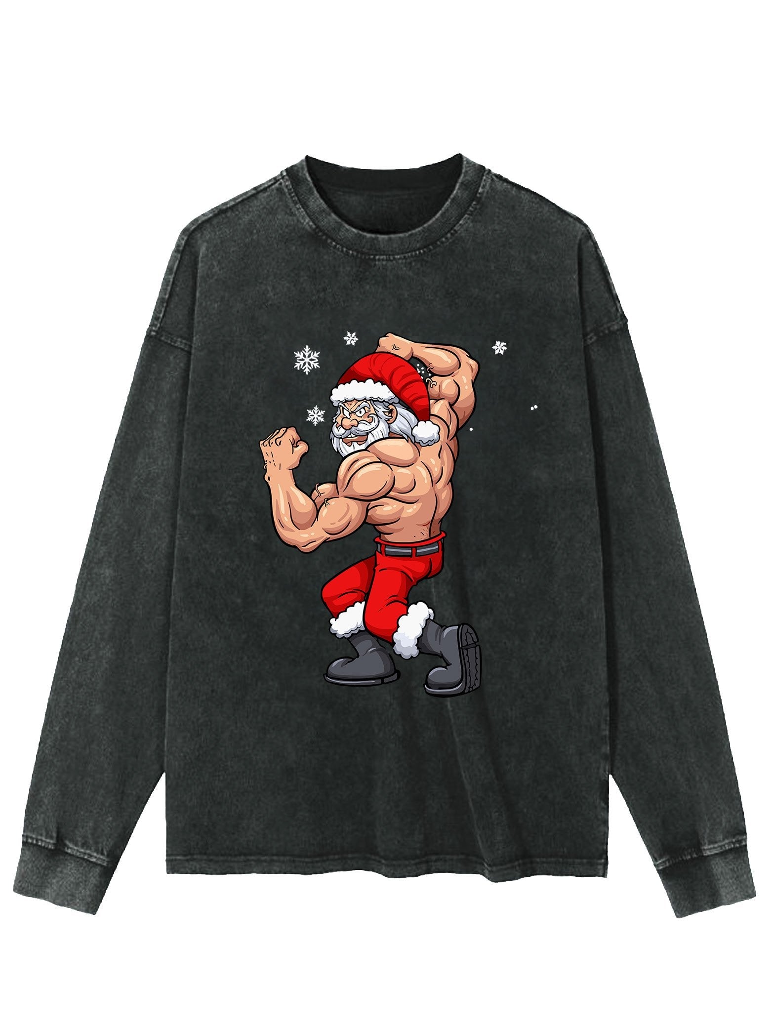 BOBYBUILDER SANTA CLAUS Washed Long Sleeve Shirt