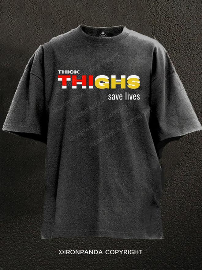Thick Thighs Washed Gym Shirt