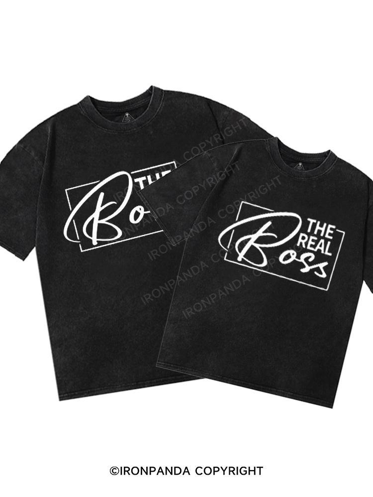 the real boss Washed Matching Couple Gym Shirt