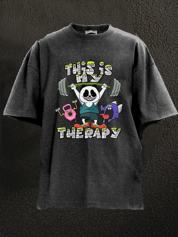 this is my therapy panda Washed Gym Shirt