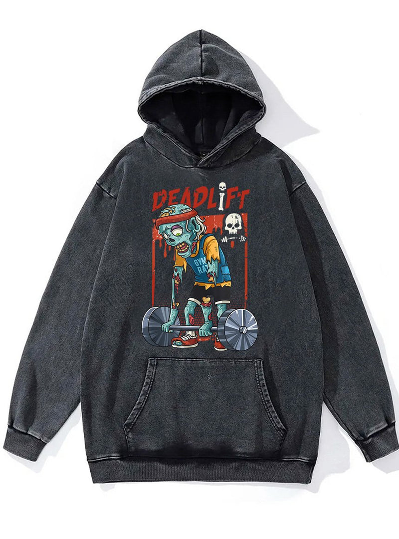 deadlift zombie Washed Gym Hoodie