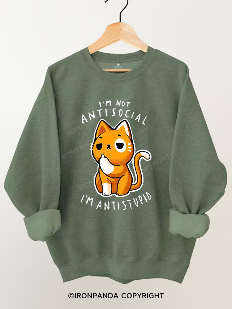 Antisocial cute Cat Gym Sweatshirt