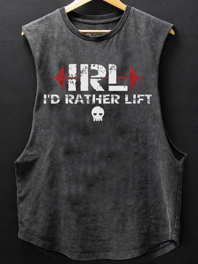 I 'D RATHER LIFT BOTTOM COTTON TANK