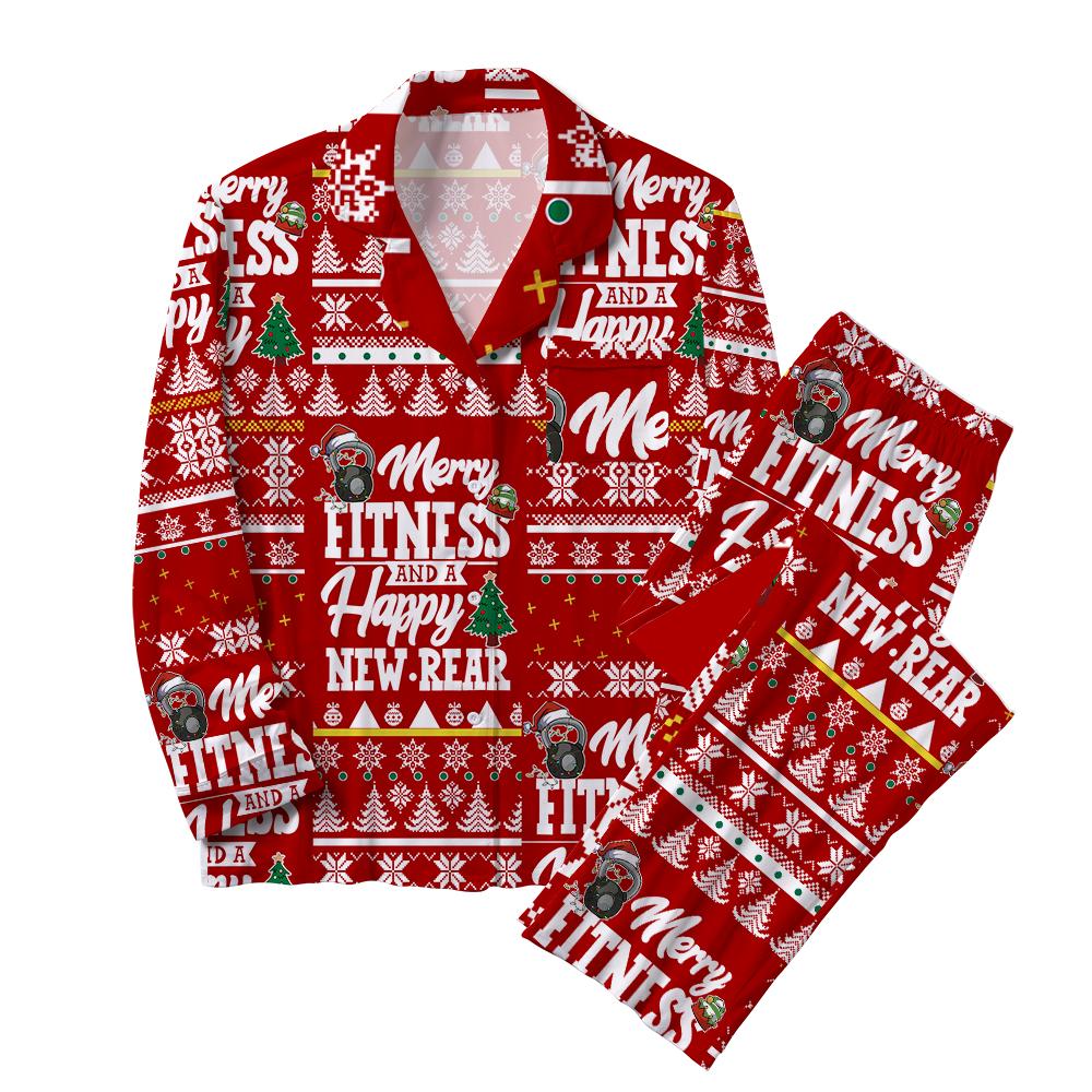 Merry Fitness IRONPANDA Christmas Cotton 2-Piece Pajama Sets
