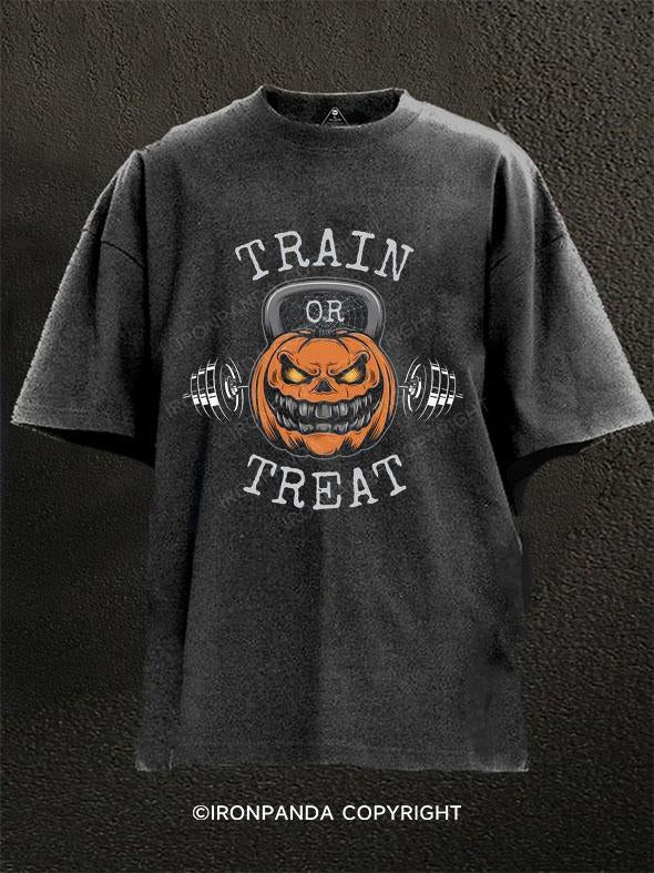 TRAIN OR TREAT Washed Gym Shirt