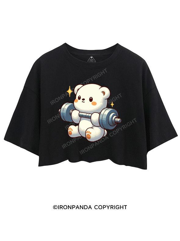 POLAR BEAR LIFTING BARBELL CROP TOPS