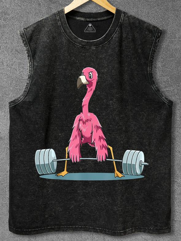 LEG DAY flamingo Washed Gym Tank