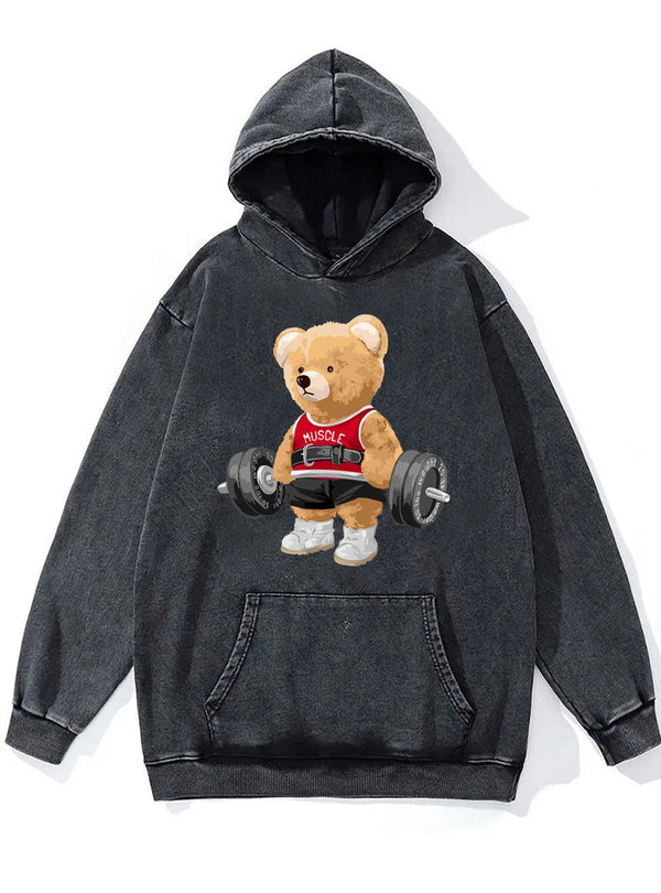 exercise bear Washed Gym Hoodie
