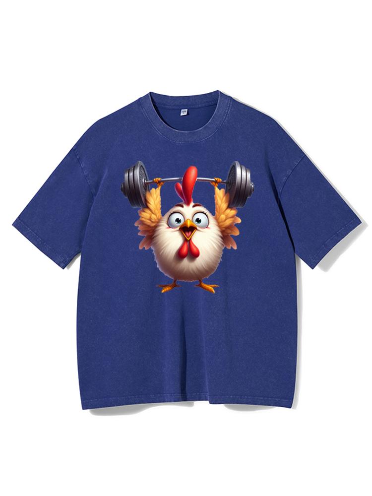 Eggbert Chicken Washed Gym Shirt