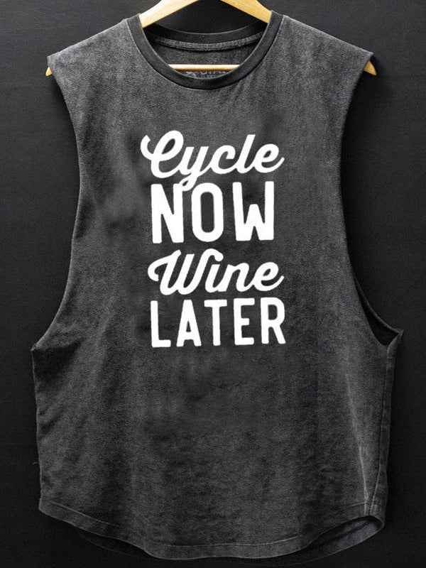 Cycle Now Wine Later Scoop Bottom Cotton Tank