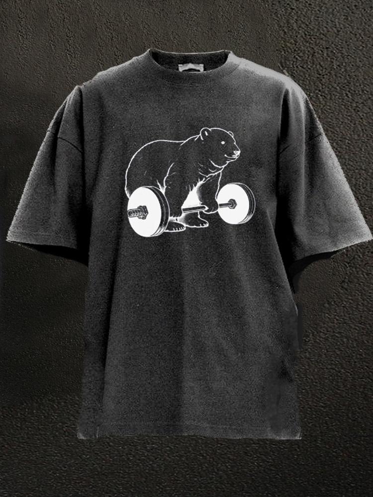 Weightlifting Polar Bear Washed Gym Shirt