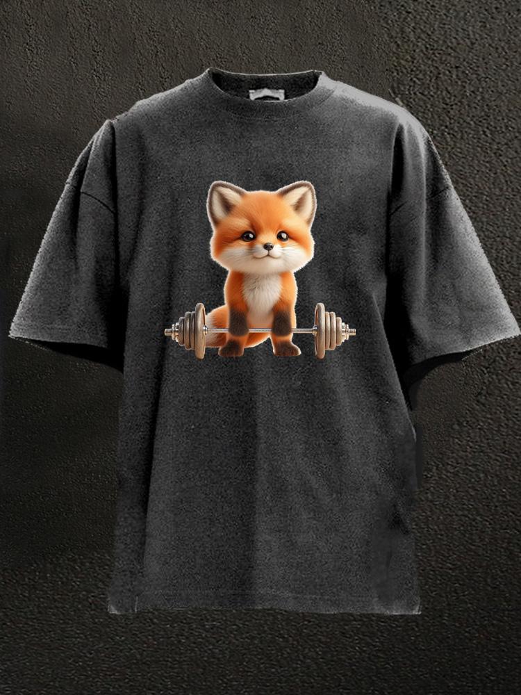 fox deadlift Washed Gym Shirt