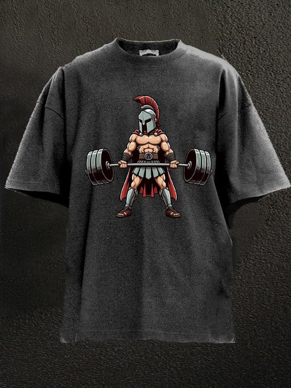 spartan deadlift Washed Gym Shirt